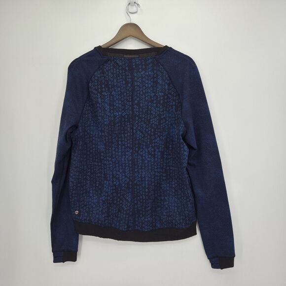 Lululemon H’Om Run Jacket Bomber Zip Women’s Size 8 Kanoko Twist Inkwell Blue - Picture 3 of 5